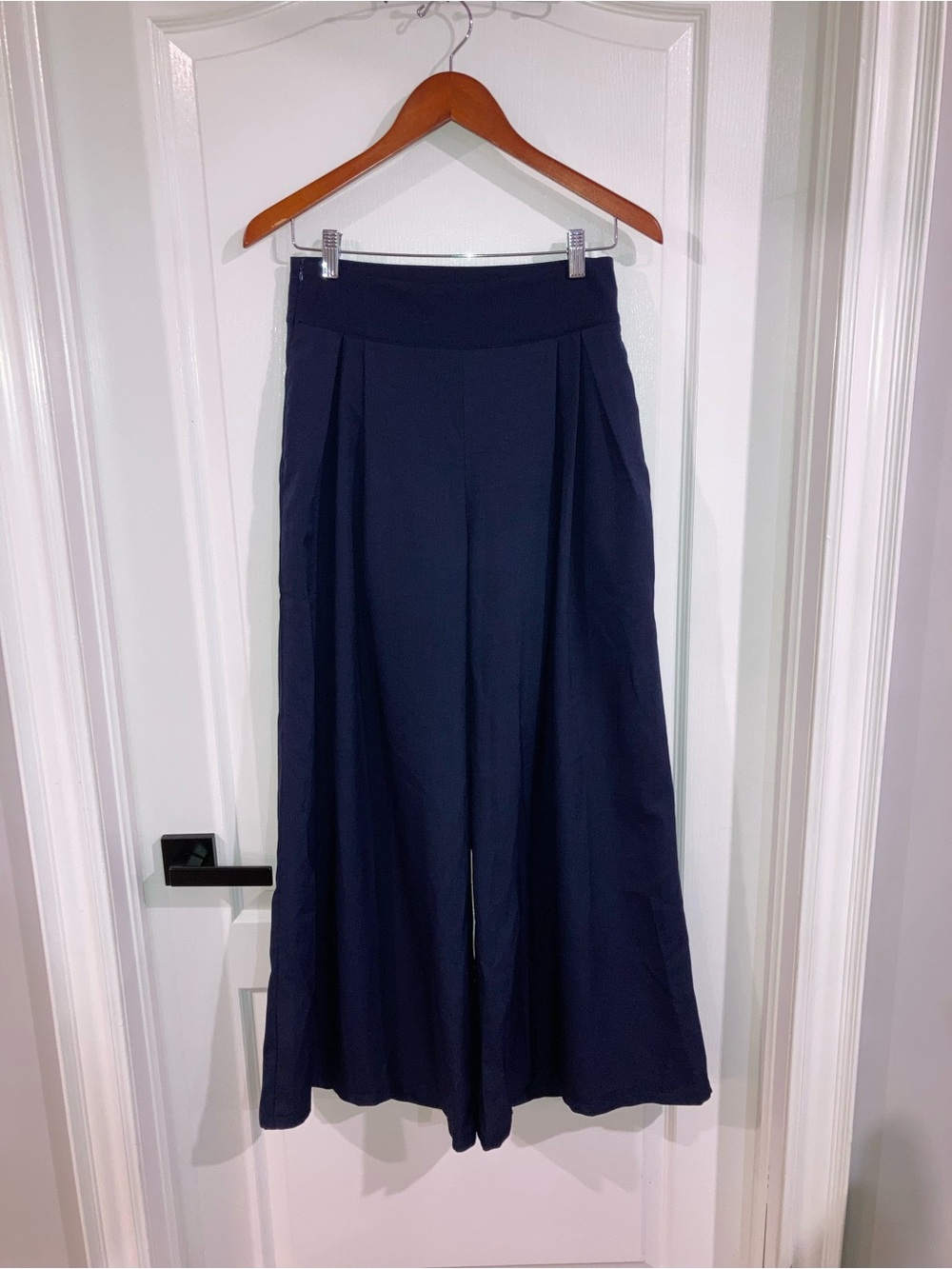 Navy Blue Wide Leg High Waist Pants - size S
